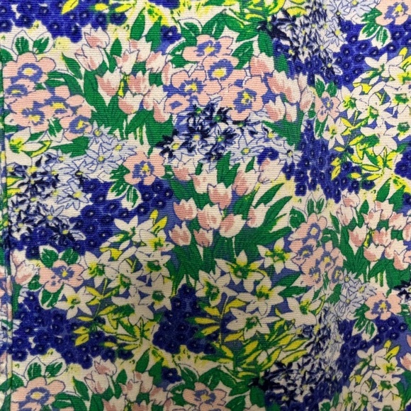 Talbots Floral Green & Blue A-Line Stretch Skirt 16 - Picture 3 of 10